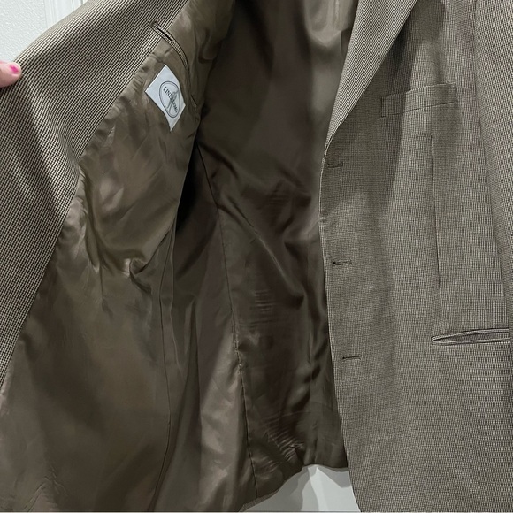 Linea Uomo 3XL Men’s 46 Long Brown Checkered Sport Jacket Blazer Wool FLAW P2 - Picture 7 of 9